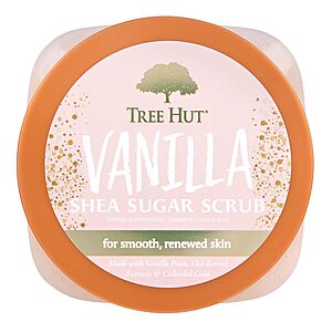 [S&S] Tree Hut Vanilla Body Scrub, Exfoliating & Hydrating Sugar Scrub with Shea Butter & Essential Oils 18 Oz $8.49