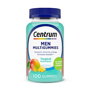 Centrum Men's Multivitamin Gummies, Immune, Energy, Healthy Appearance Support, 100 Count, 50 Day Supply $4.01
