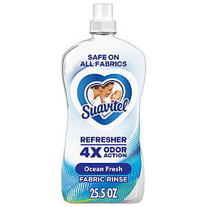 25.5-Ounce Suavitel Refresher Fabric Rinse 4X Odor Action (Ocean Fresh) + $1.50 Walmart Cash for $4.47 + Free Shipping w/ Walmart+ or on $35+