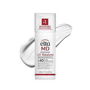 [S&S] $22.80: EltaMD UV Restore Face Sunscreen SPF 40, Mineral Sunscreen, Zinc Oxide Moisturizer Formula for Face, 1.7 oz