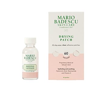 [S&S] $16.38: Mario Badescu Drying Duo, Blemish Spot Treatment with Salicylic Acid and Sulfur (1 Fl Oz), Drying Patch Facial Stickers (60 Count)