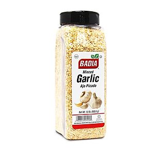 $9.99* | 1.5 Pound Badia Garlic Minced at Amazon