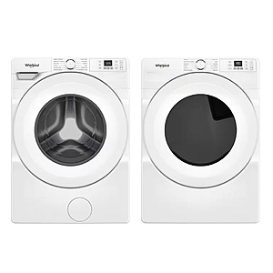 Package - Whirlpool - 4.5 Cu. Ft. High Efficiency Front Load Washer with Tumble Fresh Option and 7.4 Cu. Ft. Stackable Electric Dryer with Quick Dry - White $1299.98 Bestbuy.com