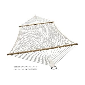 Sunnydaze Cotton Rope Hammock w/ Spreader Bars (Natural) $34.99 + Free Shipping w/ Prime or $6 Fee per Order