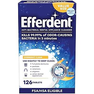 [SnS, AC] $4.86* | 126-Ct Efferdent Denture & Retainer Cleaning Tablets at Amazon