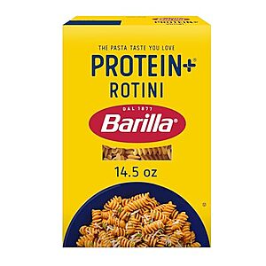 [AC] $8.95 | 5 × 14.5-Oz Barilla Protein+ Rotini Pasta ($1.79 each) at Amazon