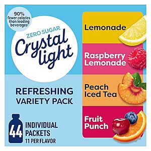 [SnS, AC] $14* | 2 × 44-Count Crystal Light Energizing Powdered Drink (Variety Pack) ($7 each) at Amazon
