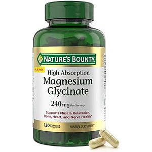 [SnS, AC] $6.30 | 120-Count Nature's Bounty High Absorption Magnesium Glycinate 240 mg at Amazon