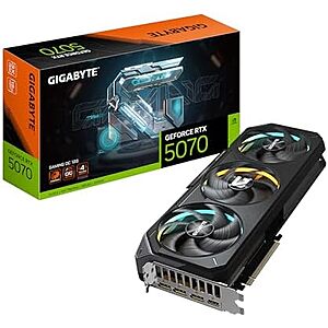 $544* | GIGABYTE GeForce RTX 5070 Gaming OC 12G Graphics Card at Amazon