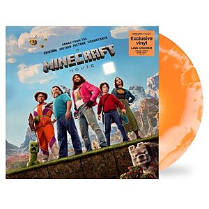 $8.30* | A Minecraft Movie: Songs from the Original Motion Picture Soundtrack (Lava Chicken Orange/White Vinyl + MP3) at Amazon