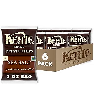 [SnS, AC] $3.55 | 6-Pack 2-Oz Kettle Brand Potato Chips (Sea Salt) at Amazon