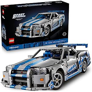 $111.99* | 1410-pc LEGO Technic 2 Fast 2 Furious Nissan Skyline GT-R (R34) Car (42210) at Amazon