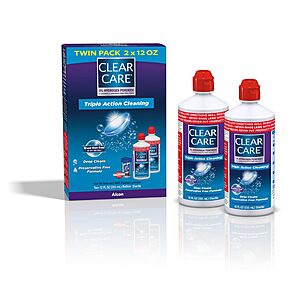 2-Pack CLEAR CARE Cleaning & Disinfecting Contact Lens Solution with hydrogen peroxide, 12 fl oz $10.16