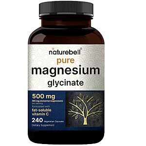 [S&S] Naturebell Magnesium Glycinate 500mg 240 Capsules $14.36 + Free S&H w/ Prime or $35+