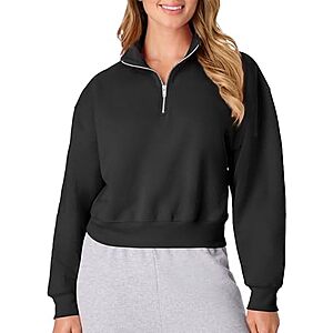 $7.55* | Hanes Women's Ecosmart Tops (1/4 Zip, Full-Zip Hoodie, or Sweatshirt) at Amazon