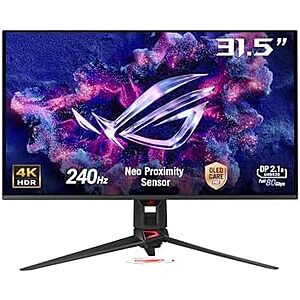 $899* | 32" ASUS ROG Strix 4K QD-OLED 240Hz Gaming Monitor at Amazon
