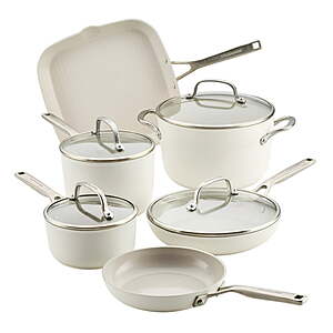 Sam's Club Members: 10-Piece KitchenAid Hard-Anodized Ceramic Induction Cookware Set (Porcelain White) $139.98 + Free S&H