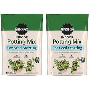 $7.97 | 2-Pack 8-Qt Miracle-Gro Indoor Potting Mix for Seed Starting at Amazon