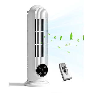 Ktaxon 16" Mini Tower Bladeless 3-Speed Fan w/ RC & Timer (White or Black) $19.99 + Free Shipping w/ Walmart+ or on $35+