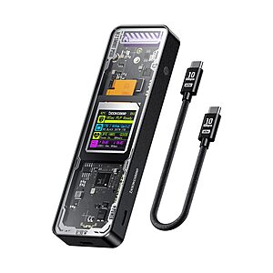Amazon - DOCKCASE Explorer Edition M.2 NVMe SSD Enclosure,Support 10s PLP Prevents Write Data Loss,USB 3.2 Gen 2 Type-C (10 Gbps), fits NVMe PCIe - $33.99