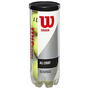 Wilson Titanium All Court Tennis Balls, 3 Ball Can $3.44