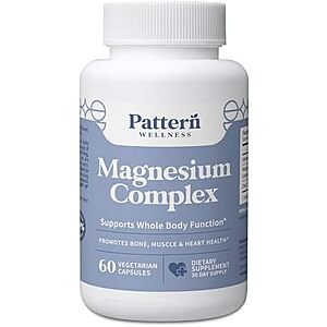 Pattern Wellness 60-Count Magnesium Complex Capsules $9.55 + FS w/ Prime or orders $35+