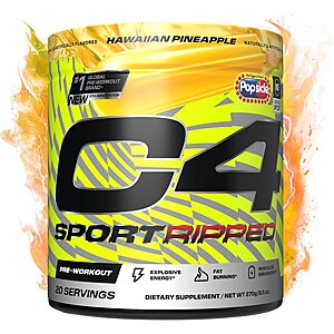 20-Servings C4 Sport Ripped Pre-Workout Powder (Hawaiian Pineapple) $8.33 w/ S&S + Free Shipping w/ Prime or on $35+