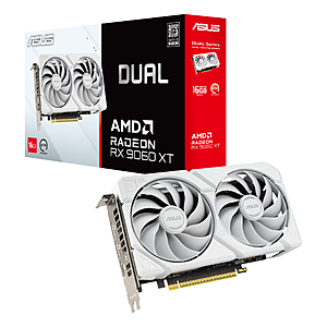 ASUS Dual Radeon RX 9060 XT 16GB GDDR6 White Edition GPU $399.99 + Free Shipping