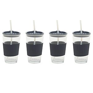 4-Pack 15-Ounce Mr. Coffee Sip Savvy Glass Tumblers w/ Lids & Straws (Midnight Blue) $11.60 + Free Shipping w/ Prime or on $35+