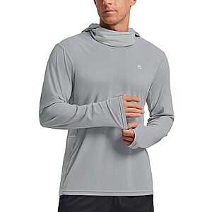 PINSPARK Men's UPF 50+ Sun Protection Long Sleeve Hoodie w/ Mask (Various) $11 + Free Shipping w/ Prime or on $35+