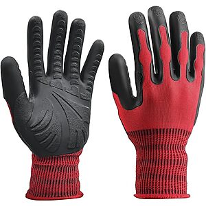 Aegend Thorn-Resistant Gardening Work Gloves w/ Non-Slip Grip & TPE Coating (Red) $4.49 + Free Shipping w/ Prime or on $35+