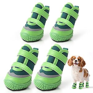 4-Piece JZXOIVA Breathable Dog Boots w/ Rugged Anti-Slip Sole $7 + Free Shipping w/ Prime or on $35+