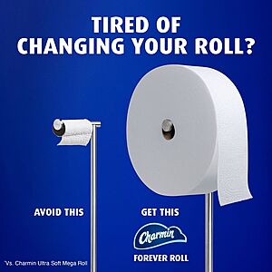 $39.98 RED CARD acs FS Target or Pick Up: Charmin Toilet Paper Ultra Soft Forever Roll Starter Kit - 2 Rolls AND Forever Refill Kit 3 rolls