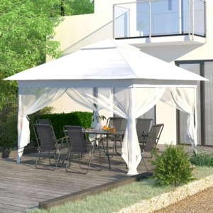 Ainfox Collapsible 11x11ft Backyard Gazebo w/ Zippered Mosquito Netting (White) $90 + Free Shipping