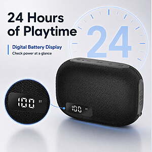 Portable Bluetooth Speaker, IP67 Waterproof Shower Speaker with Digital Battery Display, Powerful Sound, 24H Playtime, TWS Pairing $12.99