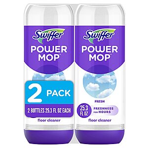 [S&S] 6 Swiffer PowerMop Liquid Floor Cleaner Refills Fresh Scent, 2 Count Mopping Fluid Replacement Bottle $19.99