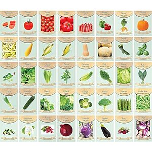 $9.99* | 40-Ct Assorted Vegetable Seed Packets w/ Growing Guide & Mylar Storage Bag at Amazon