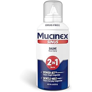 [SnS] $4.58* | 4.5-Oz Mucinex Sinus Saline Nasal Spray & Sinus Rinse at Amazon