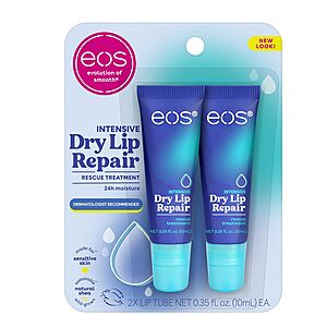 2-Pack 0.35 fl oz eos The Hero Lip Repair Extra Dry Lip Treatment w/ Shea Butter $4.97 w/ S&S + Free Shipping w/ Prime or on $35+