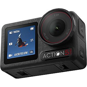 DJI Osmo Action 5 Pro Essential Combo 4K/120fps Waterproof Action Camera w/ 1/1.3" Sensor & 47GB Built-in Storage $288.00 + Free Shipping