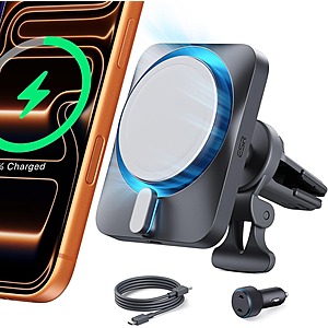 ESR 15W MagSafe Car Mount Charger with CryoBoost for iPhone 17/16/15/14/13/12 S26/S25 $9.99 + Free Shipping w/Prime or $35+
