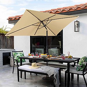 Yaheetech 6.5x10FT Rectangular Outdoor Patio Umbrella Large Market Umbrella $42.99