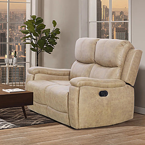 61" Emony Manual Reclining Faux Leather Loveseat (Wheat) $519.99 + Free Shipping