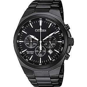 Citizen Men's Classic Stainless Steel Quartz 40mm Watch w/ Black Bracelet & Dial $135 or less + Free S&H