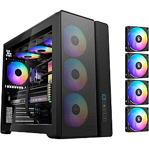 SAMA S50 ATX Mid Tower Case w/ 4 x ARGB PWM Fans & Hub (Black) $85.99 + Free Shipping