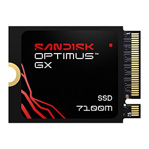 SANDISK 2TB Optimus GX 7100M NVMe SSD - PCIe Gen 4, M.2 2230, Up to 7,250MB/s Read Speed, Up to 6,900MB/s Write Speed - SDSP71200TAT $449.99