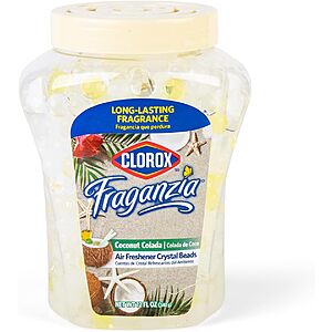 Clorox Fraganzia 12-Ounce Crystal Beads Air Freshener & Odor Eliminator Gel (Coconut Colada) $1.26 w/ S&S + Free Shipping w/ Prime or $35+