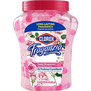 12-Oz Clorox Fraganzia Crystal Beads Air Freshener (Sweet Rosewater) $1.26 w/ S&S + Free Shipping w/ Prime or on $35+