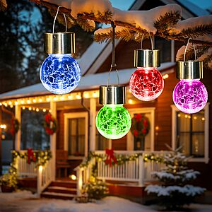 [Prime] 8-Pack GIGALUMI Solar Hanging Cracked Glass Outdoor Lights $11.45 + Free Shipping