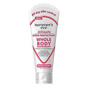 Summer's Eve Blissful Escape Whole Body Deodorant for Women, Aluminum-Free Ultimate Odor Control Cream, 3 Oz $4.97